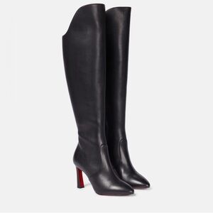 Christian Louboutin Black leather Eleonor Botta 85mm knee-high boots EU 37